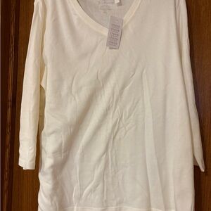 NWT Chico's Ecru 3/4 Length Sleeve Top